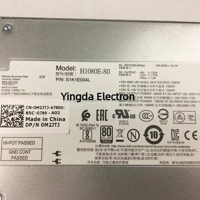 Original Genuine for Ps6100 6110 6210 Server Power Supply M2jtj 0m2jtj H1080e-s0