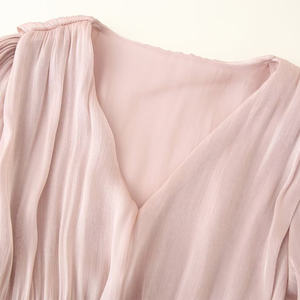 Otoño ropa de mujer 2025 nueva <span class=keywords><strong>moda</strong></span> cintura cinta vestido Retro pitido cuello en V manga larga Mujer Mini vestido - Product Image 4