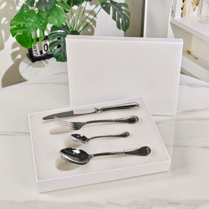 Juego de Cubiertos de Acero Inoxidable de 24 Piezas con Acabado Dorado Espejo, Estilo Clásico Artesanal, para Regalo de Regreso a Clases, Reutilizable y Portátil - Product Image 2