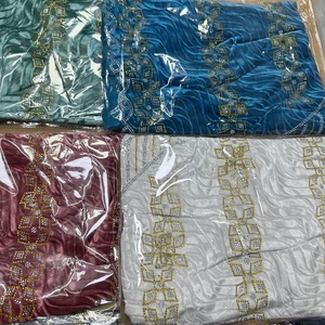 Sciarpe 2025 in stile Voile Hijab fatte <span class=keywords><strong>a</strong></span> <span class=keywords><strong>mano</strong></span> con perline in pizzo Jacquard ricamate in stile Dobby con frangia etnica islamica scialli - Product Image 6
