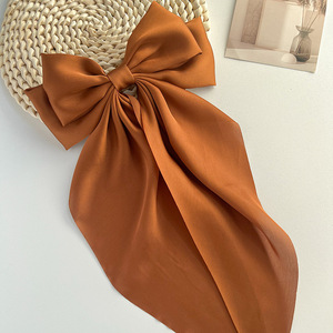 Jepit Rambut Pita Satin Panjang Model Spring <span class=keywords><strong>Clip</strong></span>, Bestseller Lintas Negara, Ukuran Ekstra Besar, Warna Solid, Jepit Rambut Belakang Kepala, Elegan - Product Image 5