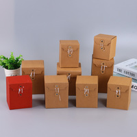 Emballage en carton kraft brun écologique pour bougies Boîtes personnalisées Boîte d'emballage artisanale Boîte d'emballage recyclable avec ficelle