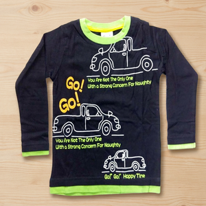 T-shirt à manches longues en tricot imprimé pour garçons, grande taille, 100% coton, décontracté, compressé, doux, respirant, séchage rapide, écologique - Product Image 3