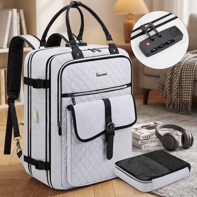 Ready Stock Travel Backpack for Women Large Capacity Carry On Backpack USB Charging Port Anti-Theft 17.3 Inch Laptop Backpack