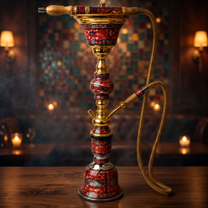 Luxury Kora Mother Pearl Hookahs Gold Stainless Steel - Product Image 6