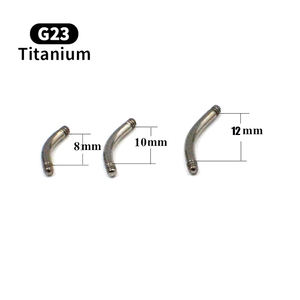 <span class=keywords><strong>Piercing</strong></span> G23 para el ombligo, anillo liso <span class=keywords><strong>de</strong></span> <span class=keywords><strong>titanio</strong></span> <span class=keywords><strong>de</strong></span> 14G con forma <span class=keywords><strong>de</strong></span> Banana y botón para el ombligo - Product Image 4