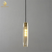 Colgante de Interior de diseño simple decorativo para el hogar moderno, lámpara colgante de cristal de humo de latón Antracita