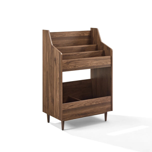 Chinese Factory Vinyl <b>Record</b> Display <b>Stand</b> 3 Tier Flip-Through Storage Rack Walnut Mid Freestanding Album Holder - Product Image 3