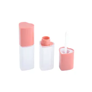 粉红色红色空唇彩管瓶8毫升奢华可爱心形唇彩容器