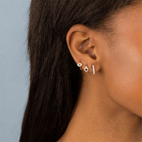 Accepter Boucles d'oreilles goutte personnalisées Blue Eye Design en argent 925 et plaqué or 18 carats Bijoux à clip d'oreille tendance pour filles