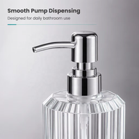 Ensemble d'accessoires de salle de bain en acrylique transparent épais |   Distributeur de lotion, porte-savon, gobelets et support pour brosses à dents |   pour la maison et l'hôtel