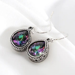 Orecchini Pendenti in Vetro Colorato Stile Bohémien per Donne, Gioielli Vintage Delicati e alla Moda - Product Image 3