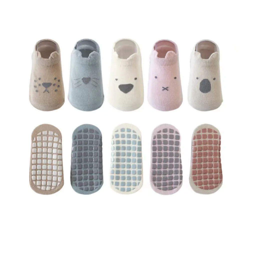 Jinhu personalizado de Alta qualidade colorido tripulação Meias Bebê com antiderrapante meias de aperto do bebê para crianças do bebê complementos para tortas de b