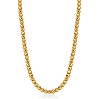 Chaîne de perles classique italienne en vrac pour hommes et femmes, confortable, en acier inoxydable plaqué or 18 carats PVD