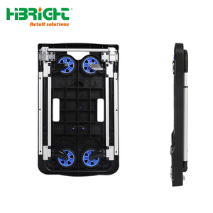 Chariot de courses pliable à deux niveaux, chariot intelligent multifonctionnel avec panier amovible et roues pivotantes silencieuses - Product Image 3