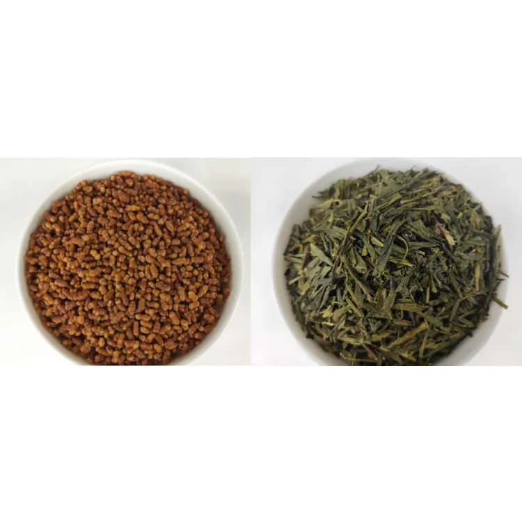Wholesale balanced flavor organic genmaicha leaves organic green tea