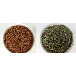 Wholesale balanced flavor organic genmaicha leaves organic green tea