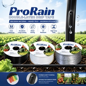Ruban goutte-à-goutte double couche Premium noir/argent pour système d'<span class=keywords><strong>irrigation</strong></span> agricole - Product Image 1