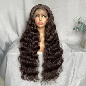 X-TRESS предварительно выщипанные Детские волосы, синтетические парики на фронтальной сетке, 32 дюйма, черный цвет, пушистый длинный парик для черных женщин, 13x4