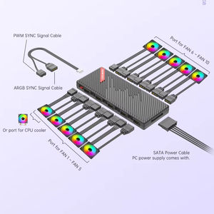 Support OEM COOLMOON Ordinateur de jeu <span class=keywords><strong>Argb</strong></span> <span class=keywords><strong>pwm</strong></span> pc case Fan <span class=keywords><strong>Hub</strong></span> <span class=keywords><strong>PWM</strong></span> 4Pin * 10 5V 3Pin * 10 port avec magnétique Pc <span class=keywords><strong>Argb</strong></span> <span class=keywords><strong>Pwm</strong></span> <span class=keywords><strong>Hub</strong></span> Splitter - Product Image 4