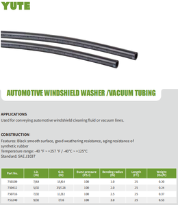 Tubo Flessibile Sottovuoto in Gomma Sintetica SAE J1037 ID7/64" Lunghezza 50FT, Ricambi per Riparazione Linee Fluido Auto e Parabrezza - Product Image 1