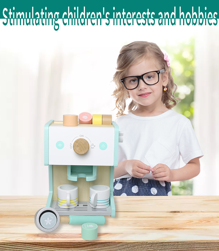 New Arrived High Quality Fashion Kitchen Toy Set Educational Toy Wooden Toys Coffee Machine