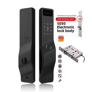 Serrure de porte intelligente en bois entièrement automatique TUYA TTLock avec reconnaissance faciale 3D, empreinte digitale électronique et mortaise <span class=keywords><strong>5050</strong></span> - Product Image 1
