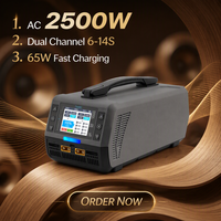 Chargeur de batterie intelligent ToolkitRC M14DAC 65W en plastique, chargeur d'équilibrage AC 2600W 50A à double canal de sortie 6-14S LiPo LiHV pour drone