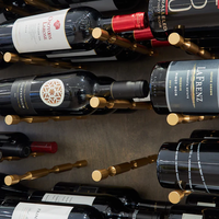 Présentoir à vin rouge mural barres rondes en acier suspendues avec chevilles en aluminium porte-bouteille de vin présentoir de stockage pour cave