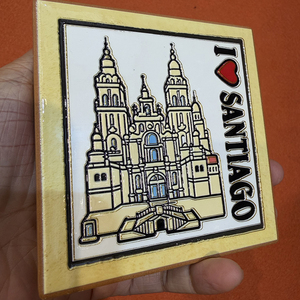 Posavasos Cuadrado de Terracota con Base de Corcho, Diseño Artístico de Lugares Emblemáticos de la Ciudad, Recuerdo de Viaje de España e Italia, Tapete para Bebidas de Café y Té - Product Image 2