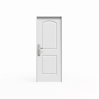 Porte intérieure moulurée texturée blanche apprêtée en gros, porte classique à 2 panneaux en MDF avec cadre pour projets d'appartements