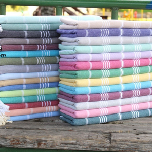 Serviettes de plage jacquard en coton biologique de qualité supérieure | Serviettes douces et antimicrobiennes teintes unies pour la maison et la piscine Fabricant de Inde - Product Image 4