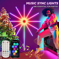 Bande lumineuse LED Feux d'artifice avec télécommande, synchronisation musicale et sonore pour Noël, bars, fêtes, festivals et événements