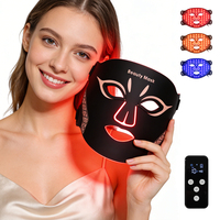 Masque LED complet nouvelle génération avec écran d'affichage et télécommande, thérapie par lumière rouge et bleue pour le traitement de l'acné et les soins de la peau