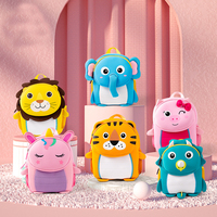 Logo personnalisé enfants école sac à dos mignon éléphant porcelet dessin animé néoprène vente chaude maternelle matériel animaux imprime motif