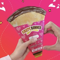 Boîte à Crêpes et Gaufres Personnalisée avec Logo, Jetable, en Carton, Support Cône pour Vente à Emporter
