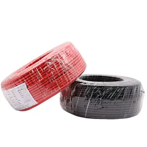 Cable de soldadura CE CB TUV, alta calidad, Cables solares 2.5mm2 4 mm2 6 mm2, Cable de goma negro y rojo PV de alta tensión CC 1000V/1500V de cobre