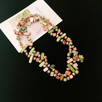 Collier long bohème géométrique double couche pour femme, avec perles coquillages, irrégulier, coloré, style vintage, luxe léger, pour clavicule