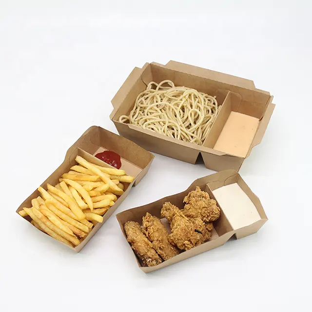 Lokyo Compartiment Kip Nugget Lade Wegwerp Aardappel Chip Box Fast Food Verpakking