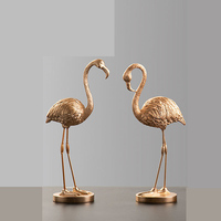 Décor à la maison nordique or flamant rose résine Animal Figurine décoration moderne Casa accessoires ornement de table cadeau