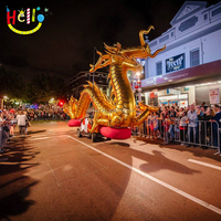 Lanterne de dragon gonflable led géante pour accessoire de défilé de fleurs de festival personnalisé