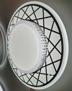 Modern LED Acrylic Chandelier IP44 Flush Mount <strong>Ceiling</strong> <strong>Lamp</strong> for Bedroom &amp; Bathroom Iron Base Home Decor Appliance Remote Control - Product Image 4