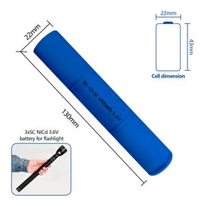 טמפרטורה גבוהה נטענת <span class=keywords><strong>NiCd</strong></span> ג C ni-cd 3.6v 1800mah 3SC 3.6V 1800mAh סוללה חבילה עבור פנס - Product Image 2