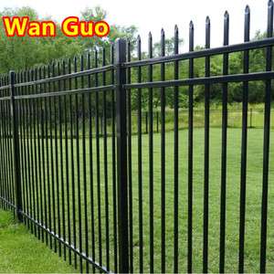 Nhà sản xuất sơn tĩnh điện hàng đầu picket 6ft 8ft Đen Thép mạ kẽm kim loại hàng rào tấm - Product Image 3