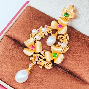 UM Jewelry's Modern 925 Silver Zircon Flower Shape Pendant 18K Gold Plated Unisex Daily Wear Wedding Anniversary <b>Gift</b> - Product Image 5