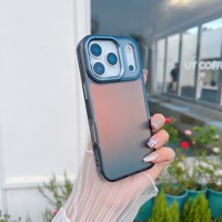 Étui de luxe transparent en TPU antichoc et étanche pour 17 Pro Max avec support de fenêtre pour appareil photo, design brillant à peinture UV