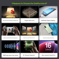 Teléfono Inteligente OnePlus Ace 6T 5G, Pantalla de 6.83 Pulgadas y 165Hz, Snapdragon Serie 8, Supercarga de 120W, NFC, Infrarrojos, Teléfono Celular para Juegos