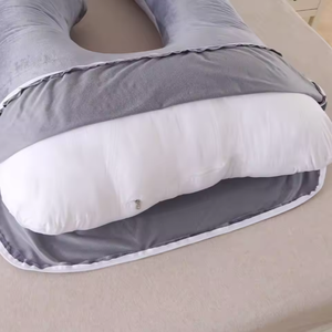<span class=keywords><strong>Almohada</strong></span> de maternidad en forma de G de espuma viscoelástica triturada con soporte adaptativo para comodidad y alivio de la presión durante el embarazo de cuerpo completo - Product Image 5