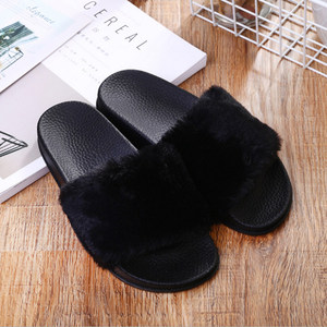 Wholesale high-quality artificial <b>fur</b> fashion <b>fur</b> slippers, indoor plush slippers, anti-slip women's shoes, summer and autumn. - Product Image 6