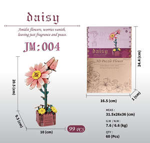 Kit Fai-da-Te Girasole in Legno 121 Pezzi <span class=keywords><strong>Puzzle</strong></span> 3D Senza <span class=keywords><strong>Colla</strong></span> Regalo per la Mamma - Product Image 4